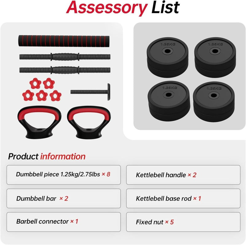 Laad afbeelding in Galerijviewer, Verstelbare dumbbell set 4-in-1 10 kg - happygetfit.com
