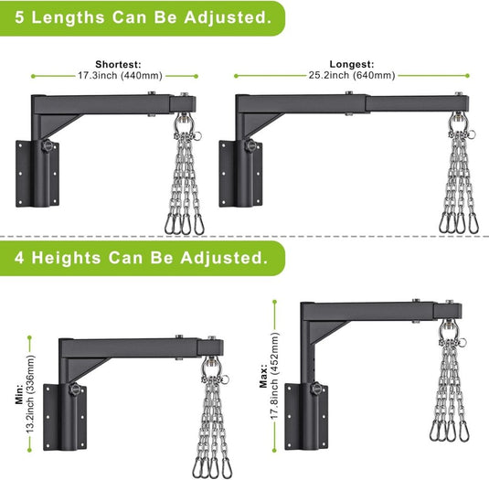 Verstelbare en opvouwbare bokszakbeugel voor wandmontage - happygetfit.com