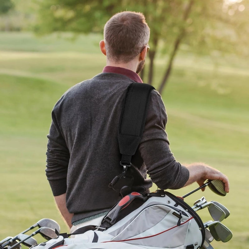 Chargez l'image dans la visionneuse de la galerie, Verstelbare golftas schouderriem met gewatteerde draagband en metalen clips – draagriem – golftas accessoires - happygetfit.com
