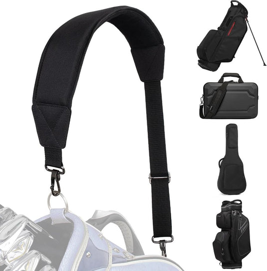 Verstelbare golftas schouderriem met gewatteerde draagband en metalen clips – draagriem – golftas accessoires - happygetfit.com