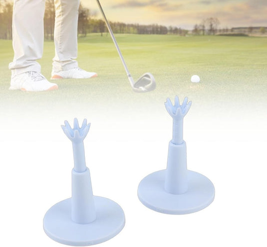 Verstelbare golftees 2 stuks van kunststof met rubberen balhouder 53 tot 73 mm – golfafslag – golftraining - happygetfit.com