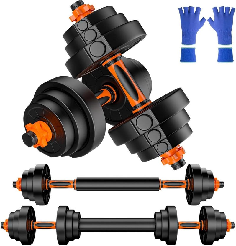 Laad afbeelding in Galerijviewer, Verstelbare halterset 20 kg 2-in-1 dumbbell en barbell - happygetfit.com

