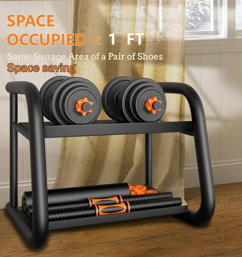 Laad afbeelding in Galerijviewer, Verstelbare halterset 20 kg 2-in-1 dumbbell en barbell - happygetfit.com
