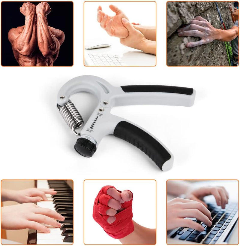 Laad afbeelding in Galerijviewer, Verstelbare handtrainer 10 tot 50 kg met antislip handgrepen voor hand- en onderarmtraining – griptrainer – knijpkracht - happygetfit.com

