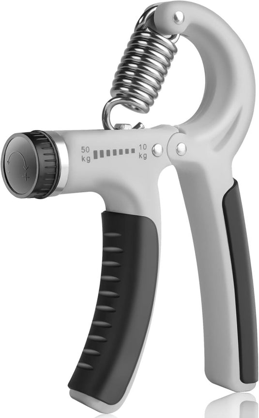 Verstelbare handtrainer 10 tot 50 kg met antislip handgrepen voor hand- en onderarmtraining – griptrainer – knijpkracht - happygetfit.com