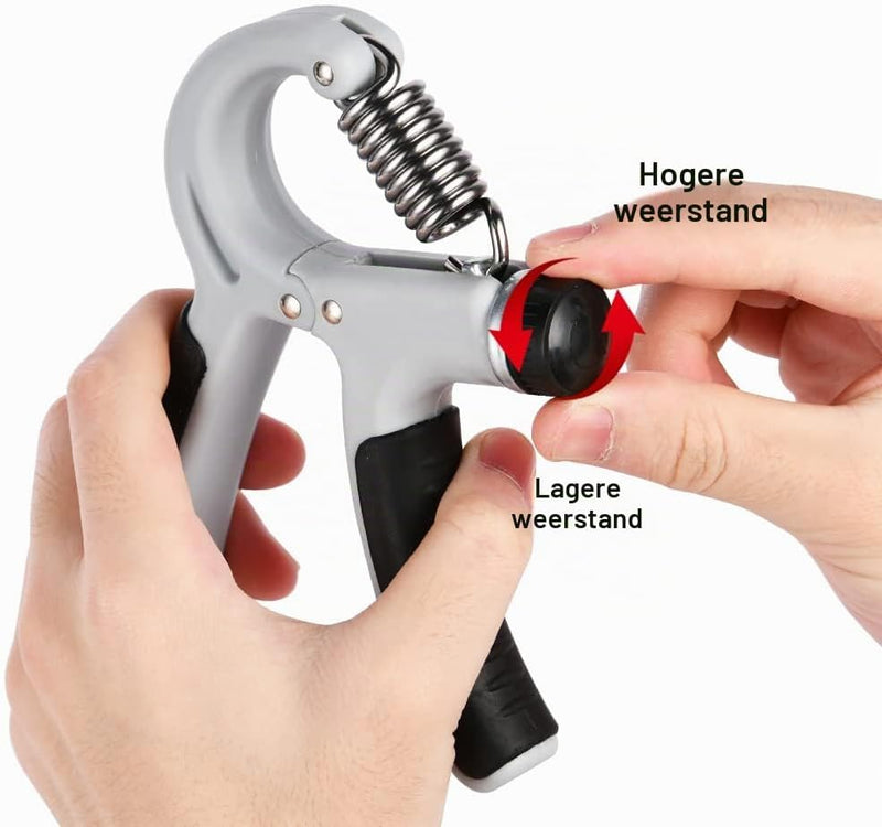 Laad afbeelding in Galerijviewer, Verstelbare handtrainer 10 tot 50 kg met antislip handgrepen voor hand- en onderarmtraining – griptrainer – knijpkracht - happygetfit.com
