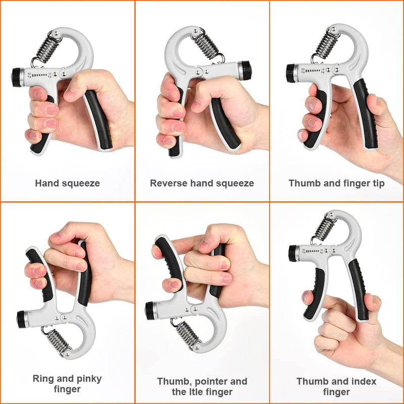 Laad afbeelding in Galerijviewer, Verstelbare handtrainer 10 tot 50 kg met antislip handgrepen voor hand- en onderarmtraining – griptrainer – knijpkracht - happygetfit.com
