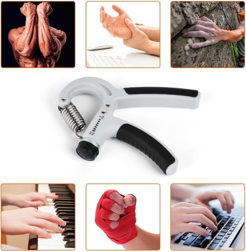 Laad afbeelding in Galerijviewer, Verstelbare handtrainer 10 tot 50 kg met antislip handgrepen voor hand- en onderarmtraining – griptrainer – knijpkracht - happygetfit.com
