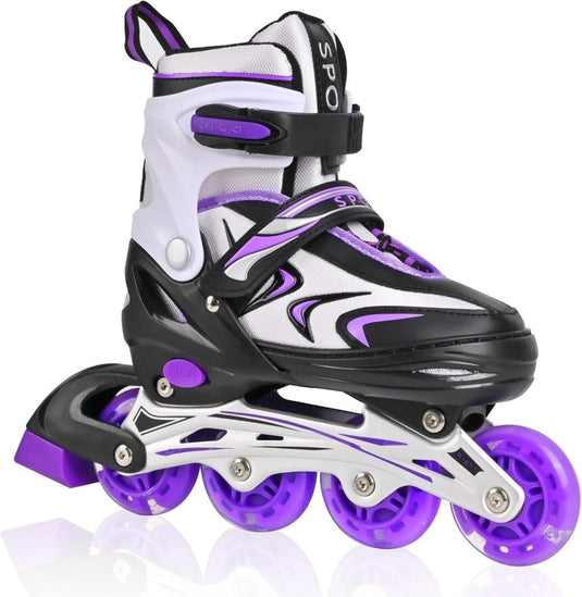 Verstelbare inline skates voor jongens en meisjes, kinderen, inline skates voor meisjes, jongens, jongeren, kleine kinderen, indoor en outdoor spelen - happygetfit.com