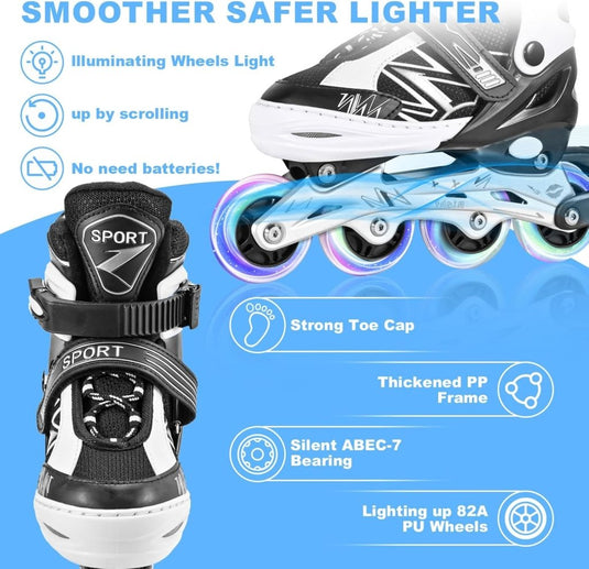 Verstelbare inline skates voor jongens en meisjes, outdoor rolschaatsen voor meisjes en jongens - happygetfit.com