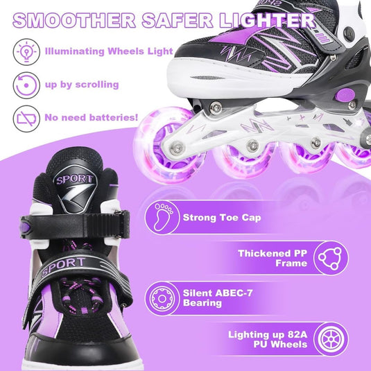 Verstelbare inline skates voor jongens en meisjes, outdoor rolschaatsen voor meisjes en jongens - happygetfit.com