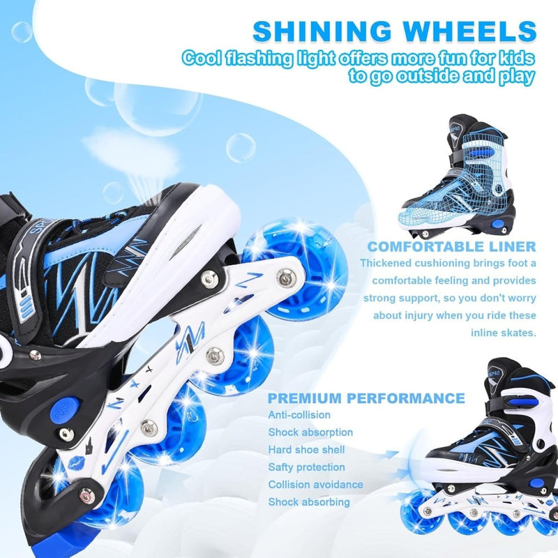 Laad afbeelding in Galerijviewer, Verstelbare inline skates voor kinderen, jongens en meisjes, met verlichte wielen, verstelbare rolschaatsen voor beginners, kinderen, buiten en binnen spelen - happygetfit.com
