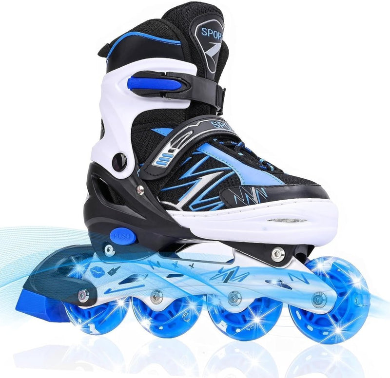 Laad afbeelding in Galerijviewer, Verstelbare inline skates voor kinderen, jongens en meisjes, met verlichte wielen, verstelbare rolschaatsen voor beginners, kinderen, buiten en binnen spelen - happygetfit.com
