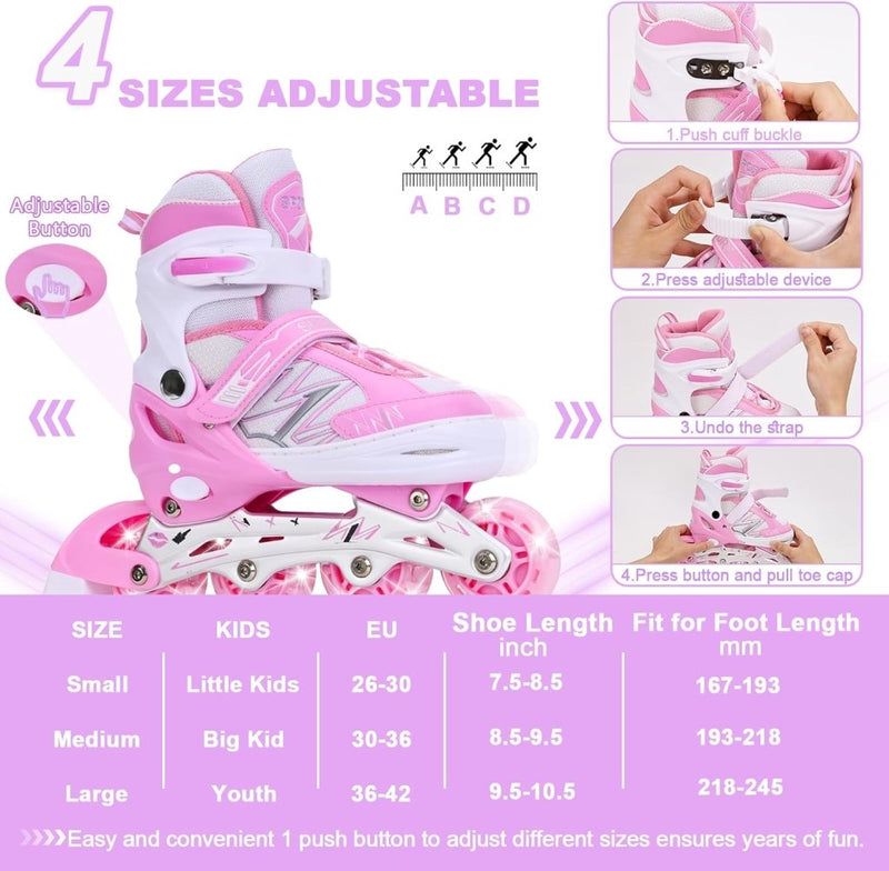 Laad afbeelding in Galerijviewer, Verstelbare inline skates voor kinderen, jongens en meisjes, met verlichte wielen, verstelbare rolschaatsen voor beginners, kinderen, buiten en binnen spelen - happygetfit.com

