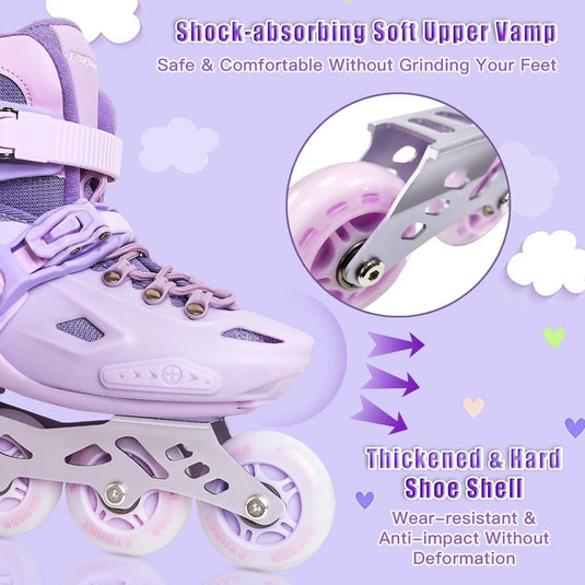 Verstelbare inline skates voor meisjes en jongens, rolschaatsen voor meisjes, voor beginners, grote rolschaatsen voor kinderen, indoor beginners, inlineskates outdoor - happygetfit.com