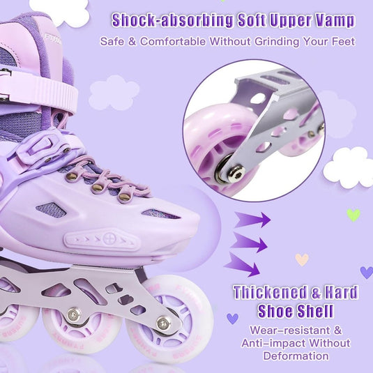 Verstelbare inline skates voor meisjes en jongens, rolschaatsen voor meisjes, voor beginners, grote rolschaatsen voor kinderen, indoor beginners, inlineskates outdoor - happygetfit.com