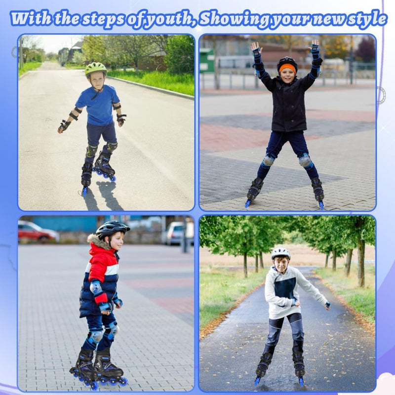 Laad afbeelding in Galerijviewer, Verstelbare Kinderen inline skates voor Meisjes Jongens Beginners, Inline skates voor Kinderen en Tieners met lichtgevende wielen voor binnen en buiten Sport Paars &amp; Blauw - happygetfit.com
