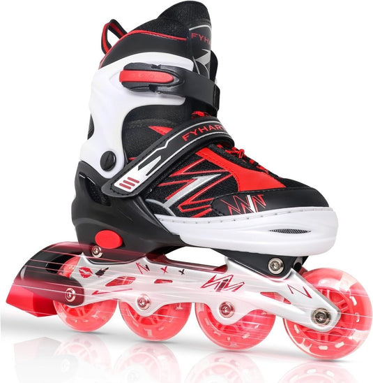 Verstelbare Kinderen inline skates voor Meisjes Jongens Beginners, Paars & Rood Inline skates voor Kinderen en Tieners met lichtgevende wielen voor binnen en buiten Sport - happygetfit.com