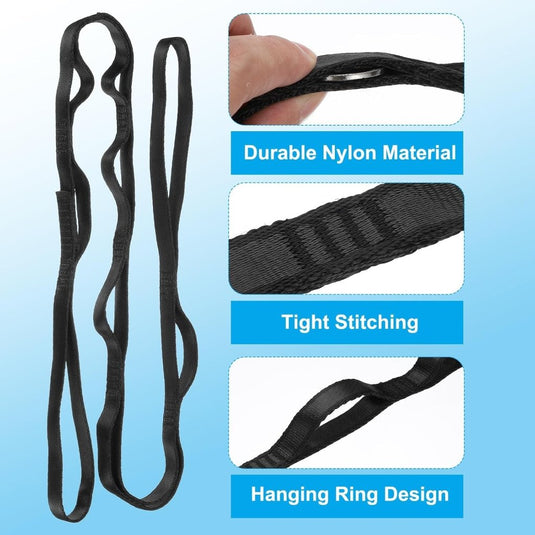 Verstelbare ophangbanden 4 stuks 180 x 2 cm van nylon met 8 lussen – daisy chains – aerial yoga - happygetfit.com