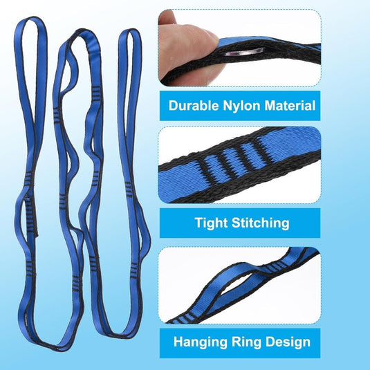 Verstelbare ophangbanden 4 stuks 180 x 2 cm van nylon met 8 lussen – daisy chains – aerial yoga - happygetfit.com