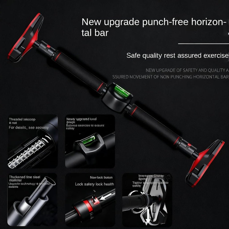 Laden Sie das Bild in Galerie -Viewer, Verstelbare optrekstang 70-100 cm zonder boren met waterpas – pull-up bar – krachttraining - happygetfit.com

