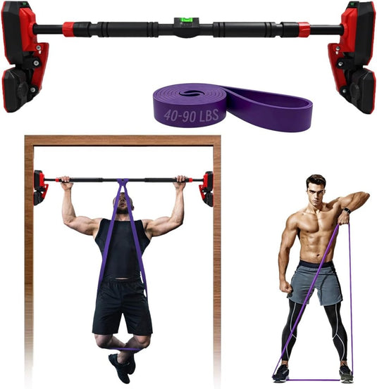 Verstelbare optrekstang voor deurkozijn zonder boren tot 200 kg – pull-up bar – krachttraining - happygetfit.com