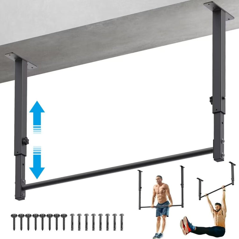 Załaduj obraz do przeglądarki galerii, Verstelbare optrekstang voor plafondmontage heavy duty – pull-up bar – krachttraining - happygetfit.com
