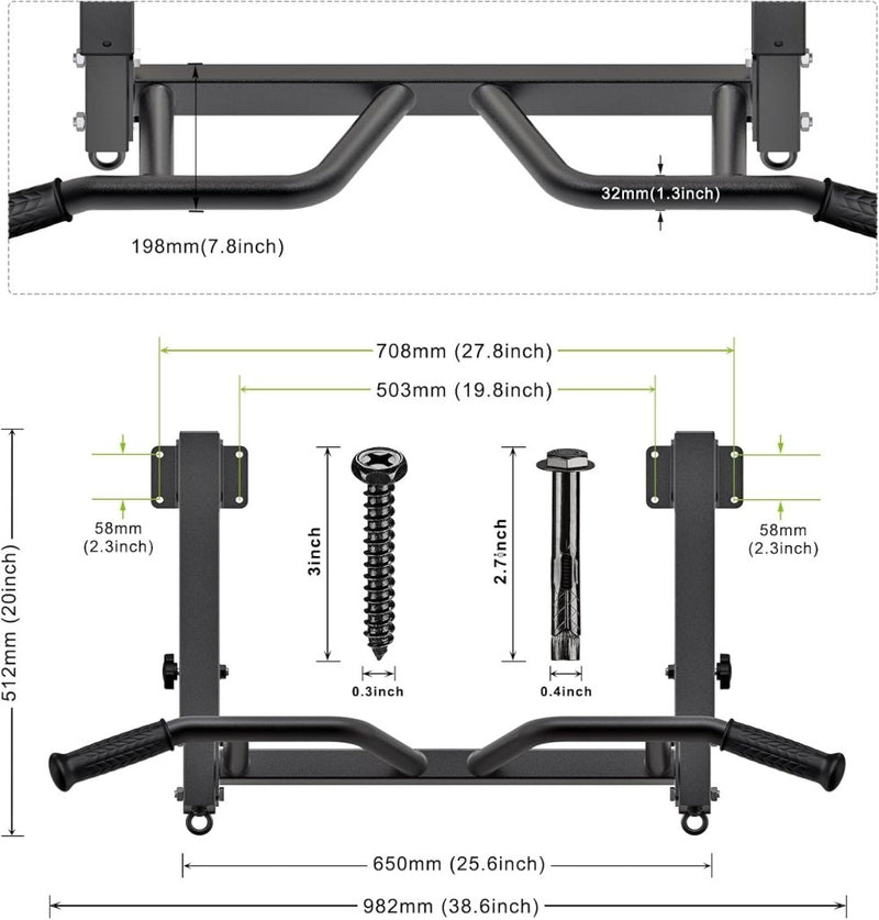 Załaduj obraz do przeglądarki galerii, Verstelbare optrekstang voor plafondmontage met 4 gripposities tot 181 kg – pull-up bar – krachttraining - happygetfit.com
