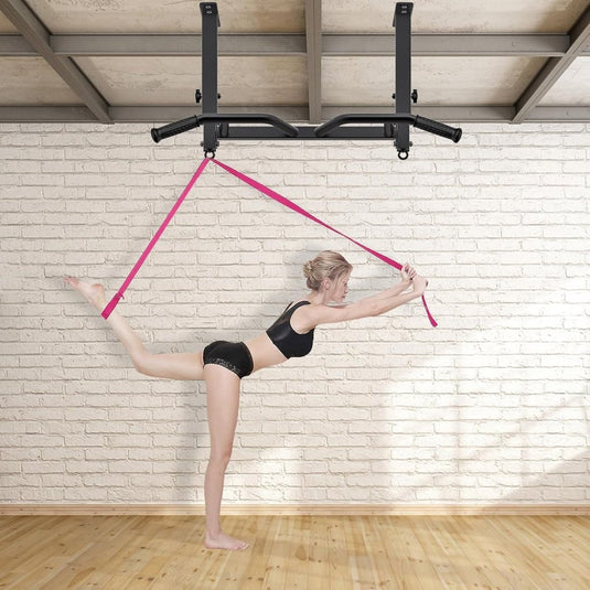 Verstelbare optrekstang voor plafondmontage met 4 gripposities tot 181 kg – pull-up bar – krachttraining - happygetfit.com