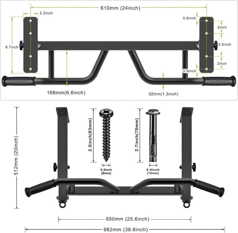 Załaduj obraz do przeglądarki galerii, Verstelbare optrekstang voor plafondmontage met 4 gripposities tot 181 kg – pull-up bar – krachttraining - happygetfit.com
