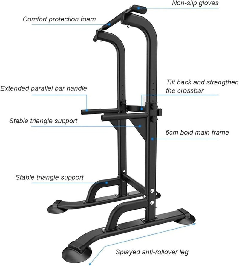 Load image into Gallery viewer, Verstelbare power tower 165-210 cm met optrekstang en dipstation – krachtstation – fitnessrek - happygetfit.com
