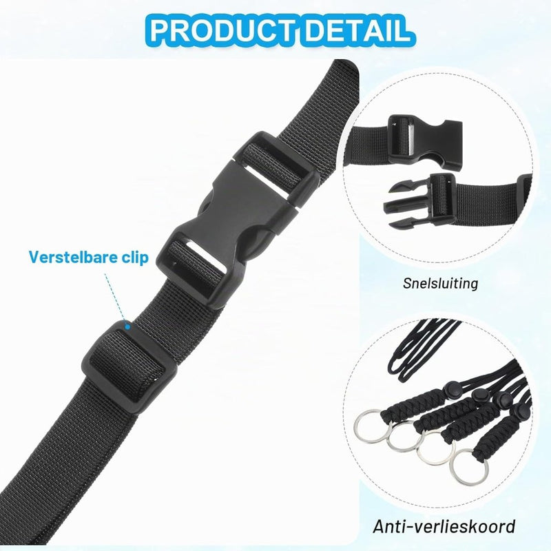Chargez l'image dans la visionneuse de la galerie, Verstelbare rugzak borstband set met snelgesp en veiligheidskoord – borstriem – outdoor accessoires - happygetfit.com
