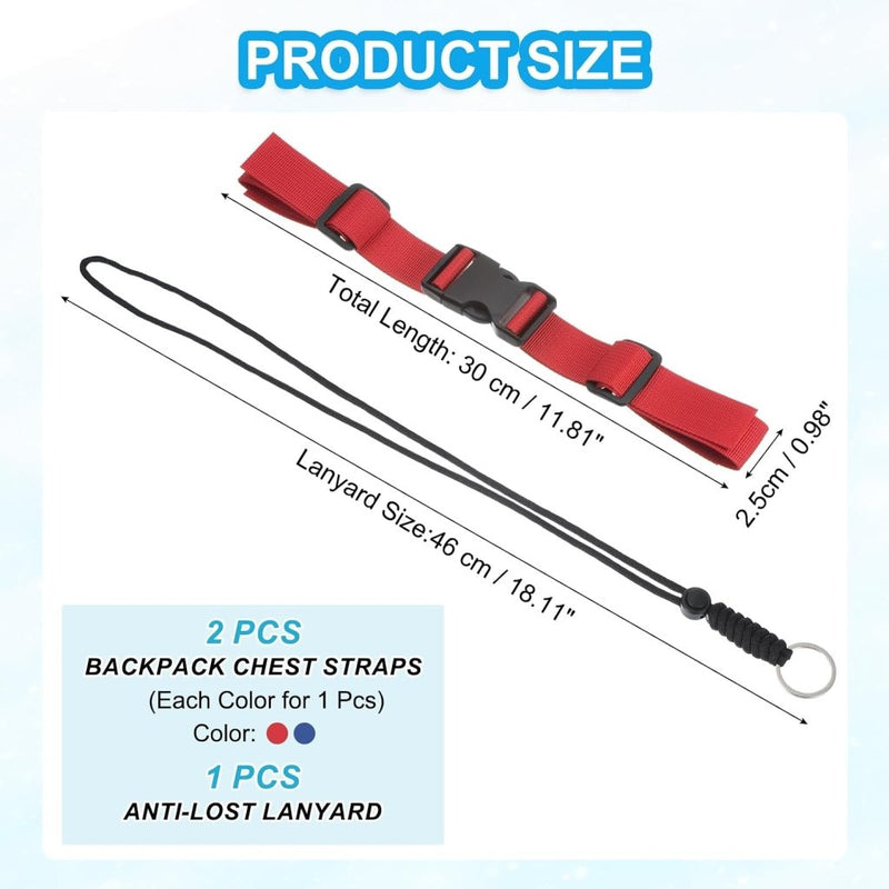 Chargez l'image dans la visionneuse de la galerie, Verstelbare rugzak borstband set met snelgesp en veiligheidskoord – borstriem – outdoor accessoires - happygetfit.com
