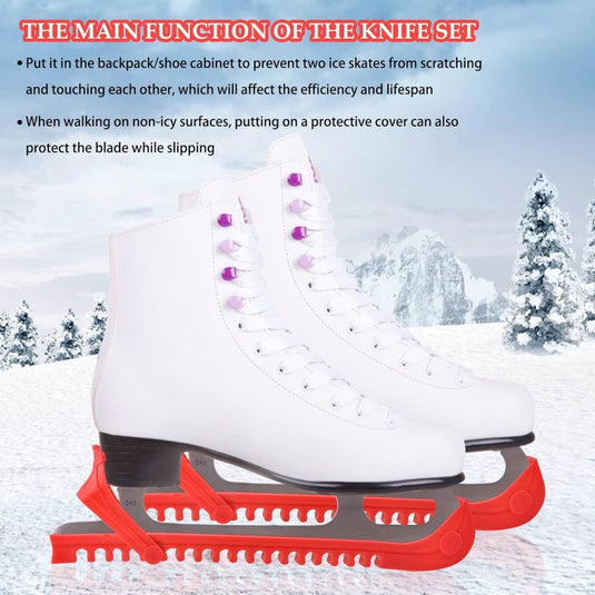 Verstelbare schaatsbeschermers rood 36,5 cm – 1 paar - happygetfit.com