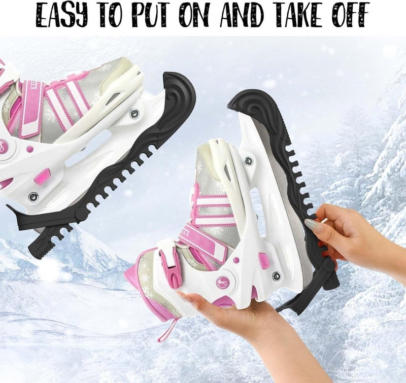 Laden Sie das Bild in Galerie -Viewer, Verstelbare schaatsbeschermers wit 27 cm – 1 paar - happygetfit.com
