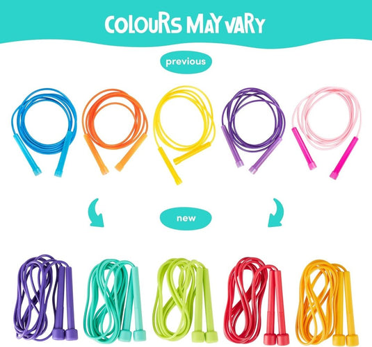 Verstelbare springtouwen kinderen set van 5 pastelkleuren - happygetfit.com