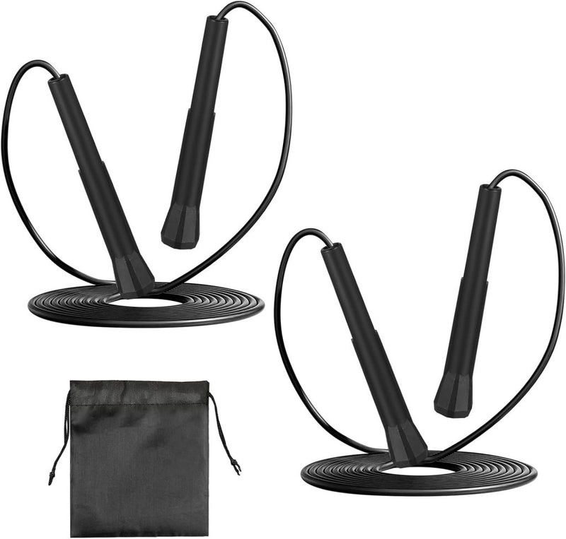 Chargez l'image dans la visionneuse de la galerie, Verstelbare springtouwen set van 2 stuks zwart - happygetfit.com
