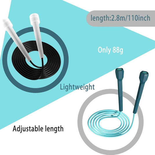 Verstelbare springtouwen set van 2 zwart blauw - happygetfit.com