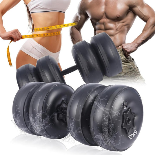 Verstelbare water dumbbells set 2-in-1 zwart - happygetfit.com