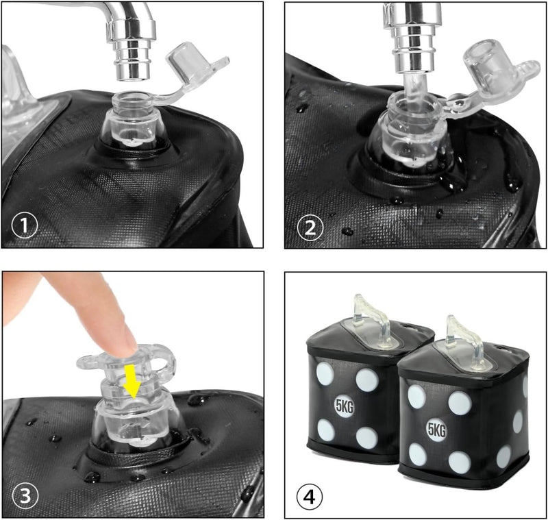Load image into Gallery viewer, Verstelbare waterhalters set tot 10 kg zwart - happygetfit.com
