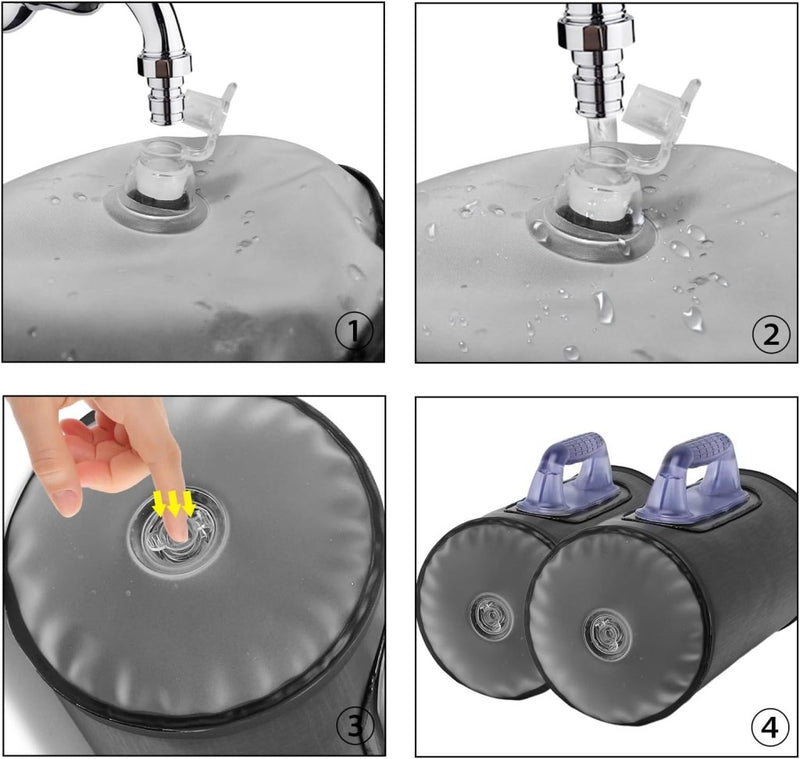 Load image into Gallery viewer, Verstelbare waterhalters set tot 10 kg zwart - happygetfit.com
