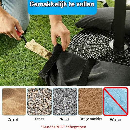 Verzwaringszakken 2 stuks vulbaar tot 25 kg van 600D Oxford – zandzakken – outdoor gewichten - happygetfit.com