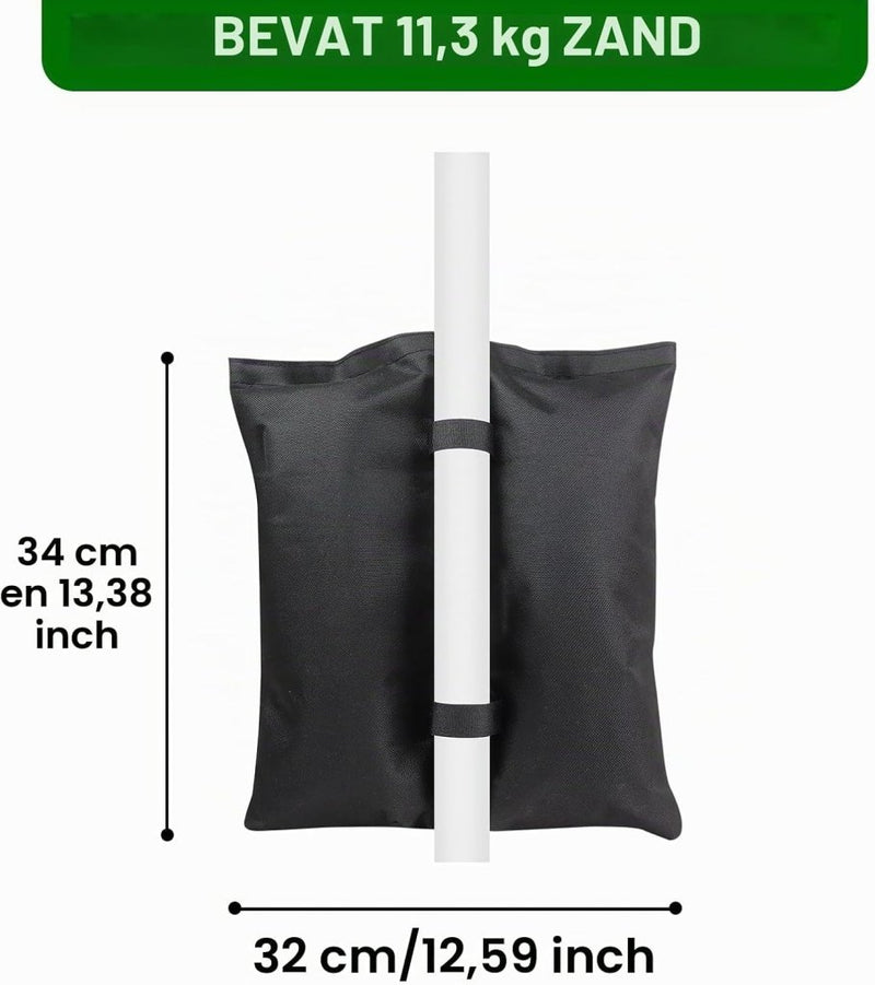 Laad afbeelding in Galerijviewer, Verzwaringszakken 4 stuks vulbaar met zand – gewichtszakken – trampoline en paviljoen accessoires - happygetfit.com
