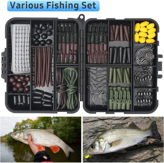 Vicloon 272 Stucks Stkvishaken Kit, Hengelaccessoireset, Jighaken, Bullet Bass Gooien Zinken Gewichten, Verschillende Vissen Wervels, Zinken Slides, Vislijn Kralen enz - happygetfit.com