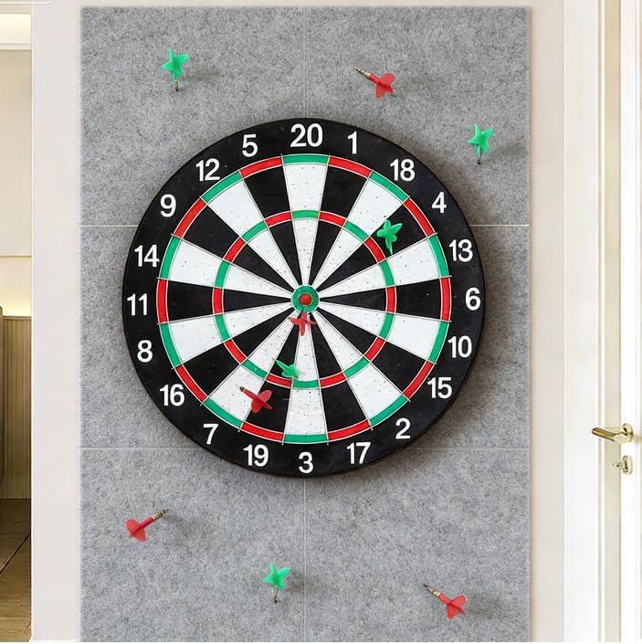 Laad afbeelding in Galerijviewer, Vilten dartbord beschermpanelen 6 stuks 30 x 30 cm met zelfklevende achterkant – dartwandafwerking – dartbeschermtegels - happygetfit.com
