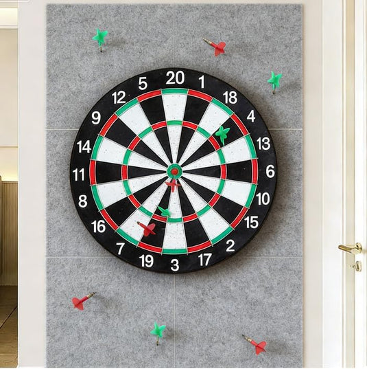 Vilten dartbord beschermpanelen 6 stuks 30 x 30 cm met zelfklevende achterkant – dartwandafwerking – dartbeschermtegels - happygetfit.com