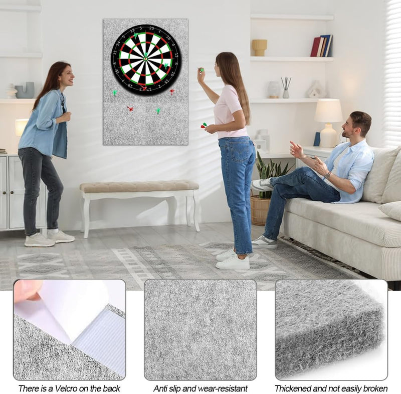 Laad afbeelding in Galerijviewer, Vilten dartbord beschermpanelen 6 stuks 30 x 30 cm met zelfklevende achterkant – dartwandafwerking – dartbeschermtegels - happygetfit.com
