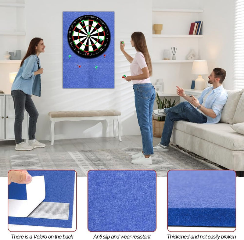 Laad afbeelding in Galerijviewer, Vilten dartbord beschermpanelen 6 stuks 30 x 30 cm met zelfklevende achterkant – dartwandafwerking – dartbeschermtegels - happygetfit.com
