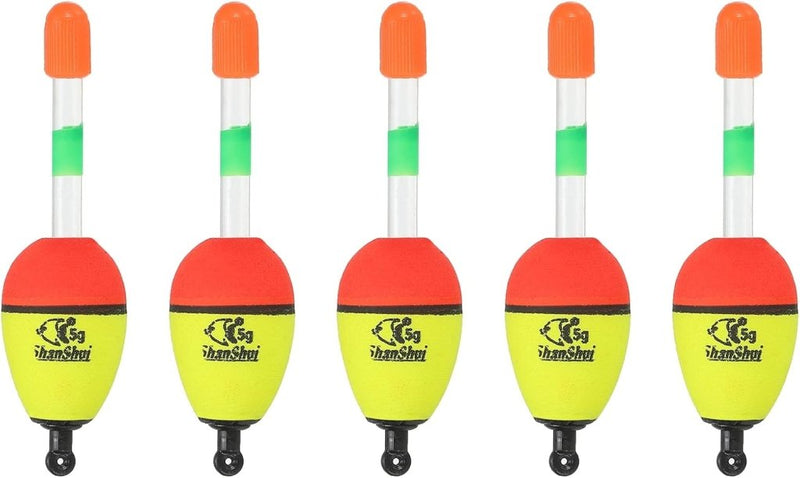 Carica immagine in Galleria Viewer, Visdobbers 5 stuks 5 gram van EVA geel 86 mm – schuifdobbers – visaccessoires - happygetfit.com

