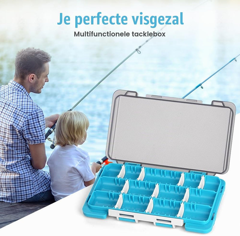 Laad afbeelding in Galerijviewer, Visgerei opbergdozen 2 stuks 17,5 x 10,5 cm met verstelbare vakverdeling – tacklebox – kunstaas organizer - happygetfit.com
